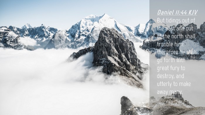 Picture 04 - Daniel 11:44 KJV Desktop Wallpaper - But tidings out of the east and out of the north - Desktop Bible Verse Wallpaper