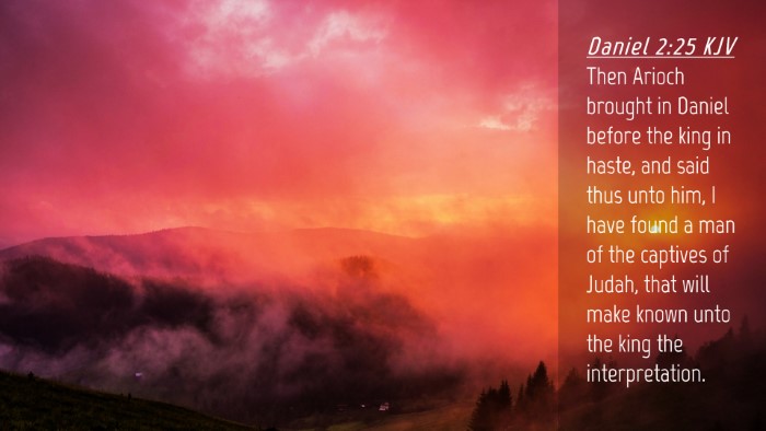 Picture 04 - Daniel 2:25 KJV Desktop Wallpaper - Then Arioch brought in Daniel before the king in - Desktop Bible Verse Wallpaper
