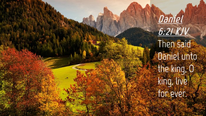 Picture 04 - Daniel 6:21 KJV Desktop Wallpaper - Then said Daniel unto the king, O king, live for - Desktop Bible Verse Wallpaper