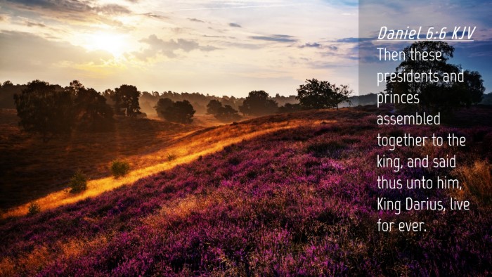 Picture 04 - Daniel 6:6 KJV Desktop Wallpaper - Then these presidents and princes assembled - Desktop Bible Verse Wallpaper