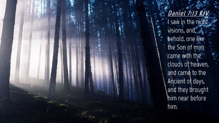 Picture 04 - Daniel 7:13 KJV Desktop Wallpaper - I saw in the night visions, and, behold, one like - Desktop Bible Verse Wallpaper