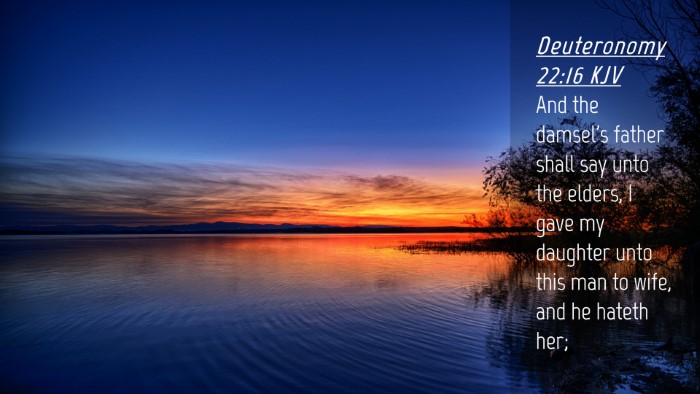Picture 04 - Deuteronomy 22:16 KJV Desktop Wallpaper - And the damsel's father shall say unto the - Desktop Bible Verse Wallpaper