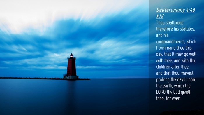 Picture 04 - Deuteronomy 4:40 KJV Desktop Wallpaper - Thou shalt keep therefore his statutes, and his - Desktop Bible Verse Wallpaper