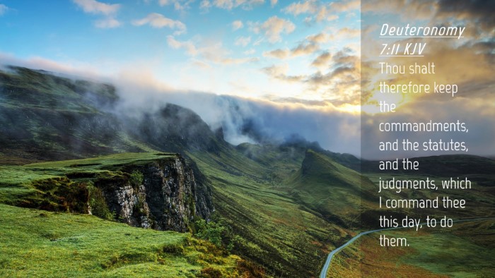 Picture 04 - Deuteronomy 7:11 KJV Desktop Wallpaper - Thou shalt therefore keep the commandments, and - Desktop Bible Verse Wallpaper