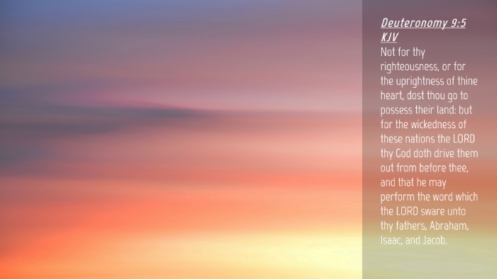 Picture 04 - Deuteronomy 9:5 KJV Desktop Wallpaper - Not for thy righteousness, or for the uprightness - Desktop Bible Verse Wallpaper