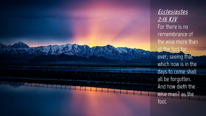 Picture 04 - Ecclesiastes 2:16 KJV Desktop Wallpaper - For there is no remembrance of the wise more than - Desktop Bible Verse Wallpaper