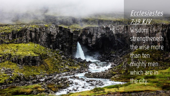 Picture 04 - Ecclesiastes 7:19 KJV Desktop Wallpaper - Wisdom strengtheneth the wise more than ten - Desktop Bible Verse Wallpaper