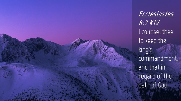 Picture 04 - Ecclesiastes 8:2 KJV Desktop Wallpaper - I counsel thee to keep the king's commandment, - Desktop Bible Verse Wallpaper