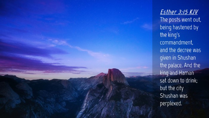 Picture 04 - Esther 3:15 KJV Desktop Wallpaper - The posts went out, being hastened by the king's - Desktop Bible Verse Wallpaper