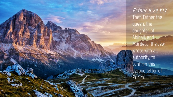 Picture 04 - Esther 9:29 KJV Desktop Wallpaper - Then Esther the queen, the daughter of Abihail, - Desktop Bible Verse Wallpaper