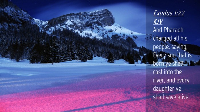 Picture 04 - Exodus 1:22 KJV Desktop Wallpaper - And Pharaoh charged all his people, saying, Every - Desktop Bible Verse Wallpaper