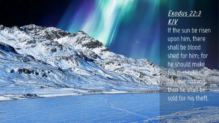 Picture 04 - Exodus 22:3 KJV Desktop Wallpaper - If the sun be risen upon him, there shall be - Desktop Bible Verse Wallpaper