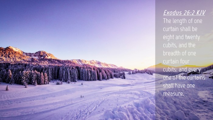 Picture 04 - Exodus 26:2 KJV Desktop Wallpaper - The length of one curtain shall be eight and - Desktop Bible Verse Wallpaper