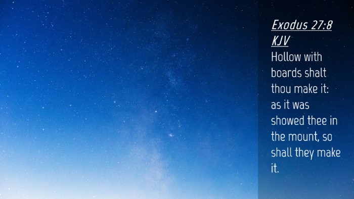 Picture 04 - Exodus 27:8 KJV Desktop Wallpaper - Hollow with boards shalt thou make it: as it was - Desktop Bible Verse Wallpaper