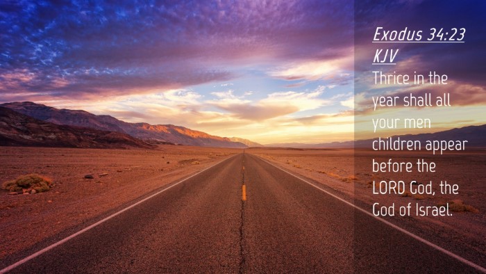 Picture 04 - Exodus 34:23 KJV Desktop Wallpaper - Thrice in the year shall all your men children - Desktop Bible Verse Wallpaper