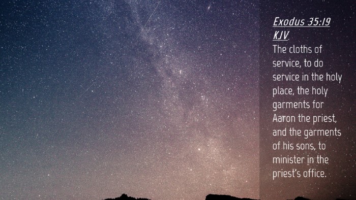 Picture 04 - Exodus 35:19 KJV Desktop Wallpaper - The cloths of service, to do service in the holy - Desktop Bible Verse Wallpaper
