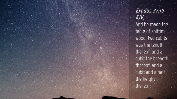 Picture 04 - Exodus 37:10 KJV Desktop Wallpaper - And he made the table of shittim wood: two cubits - Desktop Bible Verse Wallpaper