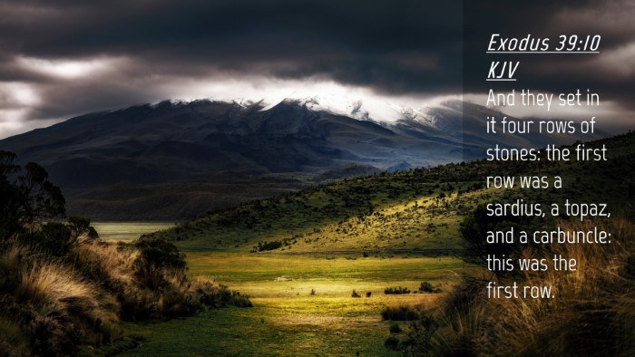 Picture 04 - Exodus 39:10 KJV Desktop Wallpaper - And they set in it four rows of stones: the first - Desktop Bible Verse Wallpaper