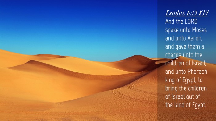 Picture 04 - Exodus 6:13 KJV Desktop Wallpaper - And the LORD spake unto Moses and unto Aaron, and - Desktop Bible Verse Wallpaper