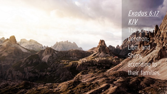 Picture 04 - Exodus 6:17 KJV Desktop Wallpaper - The sons of Gershon; Libni, and Shimi, according - Desktop Bible Verse Wallpaper