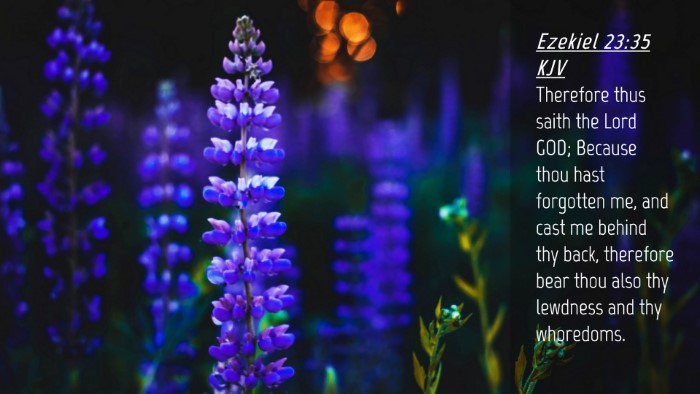 Picture 04 - Ezekiel 23:35 KJV Desktop Wallpaper - Therefore thus saith the Lord GOD; Because thou - Desktop Bible Verse Wallpaper