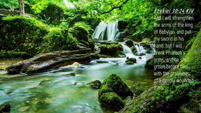 Picture 04 - Ezekiel 30:24 KJV Desktop Wallpaper - And I will strengthen the arms of the king of - Desktop Bible Verse Wallpaper