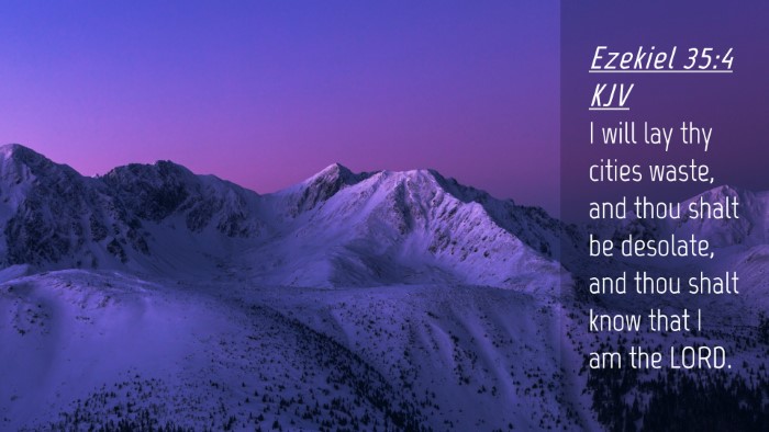 Picture 04 - Ezekiel 35:4 KJV Desktop Wallpaper - I will lay thy cities waste, and thou shalt be - Desktop Bible Verse Wallpaper