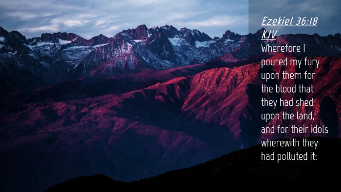 Picture 04 - Ezekiel 36:18 KJV Desktop Wallpaper - Wherefore I poured my fury upon them for the - Desktop Bible Verse Wallpaper