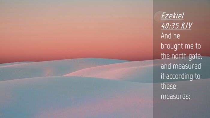 Picture 04 - Ezekiel 40:35 KJV Desktop Wallpaper - And he brought me to the north gate, and measured - Desktop Bible Verse Wallpaper