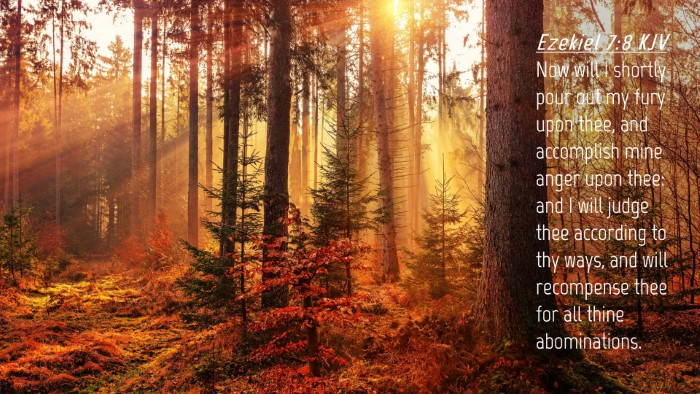 Picture 04 - Ezekiel 7:8 KJV Desktop Wallpaper - Now will I shortly pour out my fury upon thee, - Desktop Bible Verse Wallpaper