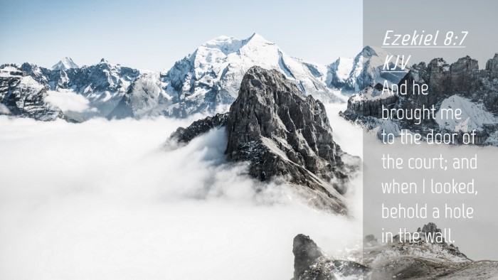 Picture 04 - Ezekiel 8:7 KJV Desktop Wallpaper - And he brought me to the door of the court; and - Desktop Bible Verse Wallpaper