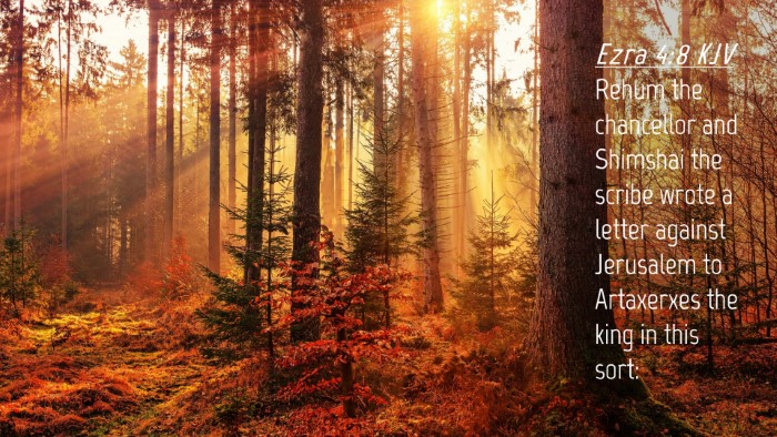 Picture 04 - Ezra 4:8 KJV Desktop Wallpaper - Rehum the chancellor and Shimshai the scribe - Desktop Bible Verse Wallpaper