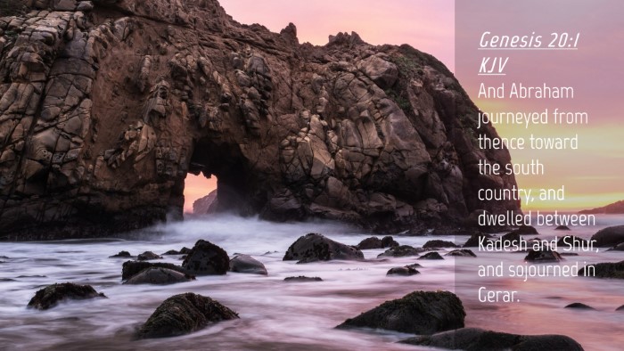 Picture 04 - Genesis 20:1 KJV Desktop Wallpaper - And Abraham journeyed from thence toward the - Desktop Bible Verse Wallpaper