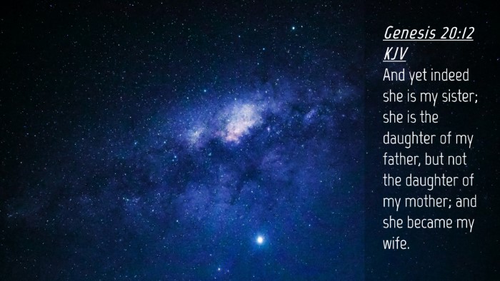 Picture 04 - Genesis 20:12 KJV Desktop Wallpaper - And yet indeed she is my sister; she is the - Desktop Bible Verse Wallpaper