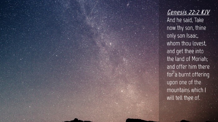 Picture 04 - Genesis 22:2 KJV Desktop Wallpaper - And he said, Take now thy son, thine only son - Desktop Bible Verse Wallpaper