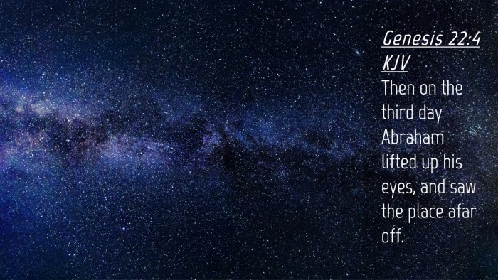 Picture 04 - Genesis 22:4 KJV Desktop Wallpaper - Then on the third day Abraham lifted up his eyes, - Desktop Bible Verse Wallpaper