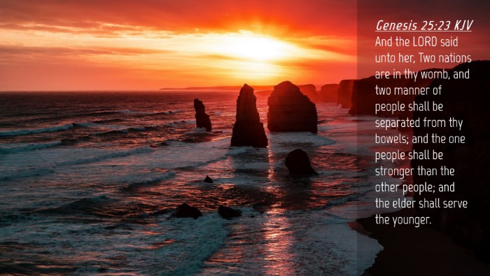 Picture 04 - Genesis 25:23 KJV Desktop Wallpaper - And the LORD said unto her, Two nations are in - Desktop Bible Verse Wallpaper