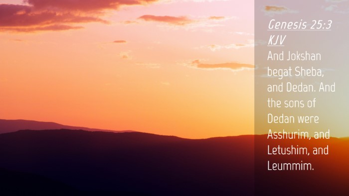 Picture 04 - Genesis 25:3 KJV Desktop Wallpaper - And Jokshan begat Sheba, and Dedan. And the sons - Desktop Bible Verse Wallpaper