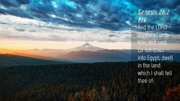 Picture 04 - Genesis 26:2 KJV Desktop Wallpaper - And the LORD appeared unto him, and said, Go not - Desktop Bible Verse Wallpaper