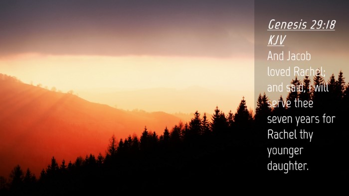 Picture 04 - Genesis 29:18 KJV Desktop Wallpaper - And Jacob loved Rachel; and said, I will serve - Desktop Bible Verse Wallpaper