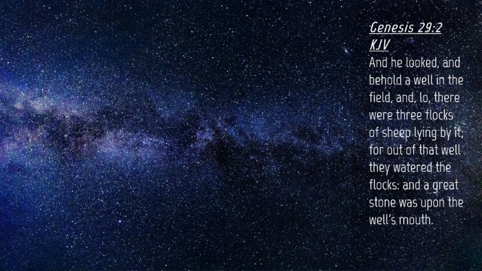 Picture 04 - Genesis 29:2 KJV Desktop Wallpaper - And he looked, and behold a well in the field, - Desktop Bible Verse Wallpaper