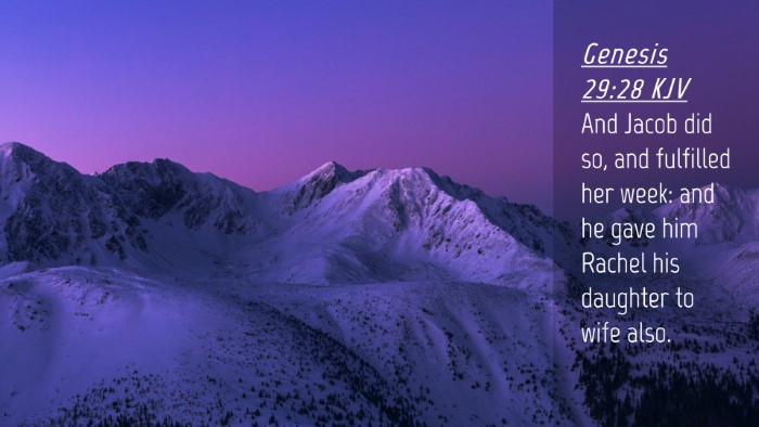 Picture 04 - Genesis 29:28 KJV Desktop Wallpaper - And Jacob did so, and fulfilled her week: and he - Desktop Bible Verse Wallpaper