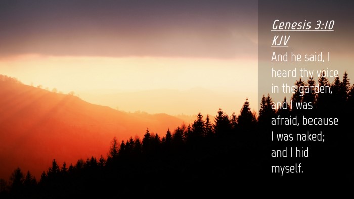 Picture 04 - Genesis 3:10 KJV Desktop Wallpaper - And he said, I heard thy voice in the garden, and - Desktop Bible Verse Wallpaper