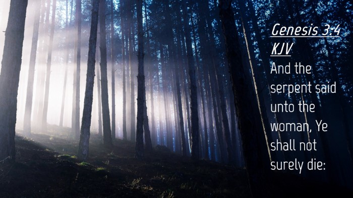 Picture 04 - Genesis 3:4 KJV Desktop Wallpaper - And the serpent said unto the woman, Ye shall not - Desktop Bible Verse Wallpaper
