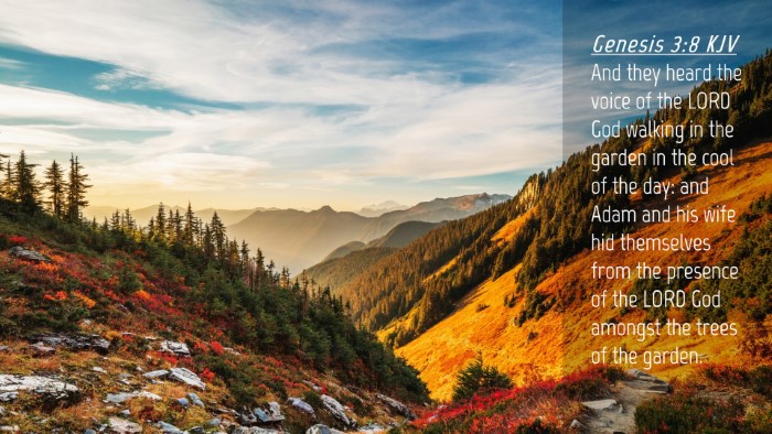Picture 04 - Genesis 3:8 KJV Desktop Wallpaper - And they heard the voice of the LORD God walking - Desktop Bible Verse Wallpaper