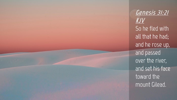 Picture 04 - Genesis 31:21 KJV Desktop Wallpaper - So he fled with all that he had; and he rose up, - Desktop Bible Verse Wallpaper