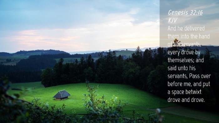 Picture 04 - Genesis 32:16 KJV Desktop Wallpaper - And he delivered them into the hand of his - Desktop Bible Verse Wallpaper