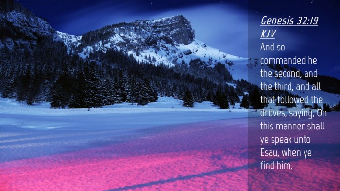 Picture 04 - Genesis 32:19 KJV Desktop Wallpaper - And so commanded he the second, and the third, - Desktop Bible Verse Wallpaper