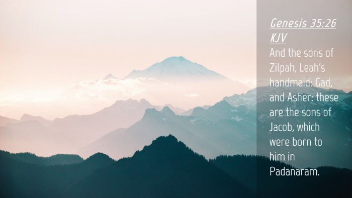 Picture 04 - Genesis 35:26 KJV Desktop Wallpaper - And the sons of Zilpah, Leah's handmaid: Gad, and - Desktop Bible Verse Wallpaper