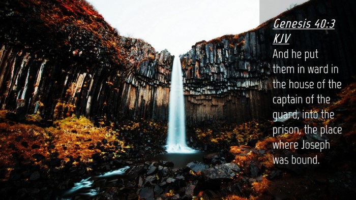 Picture 04 - Genesis 40:3 KJV Desktop Wallpaper - And he put them in ward in the house of the - Desktop Bible Verse Wallpaper